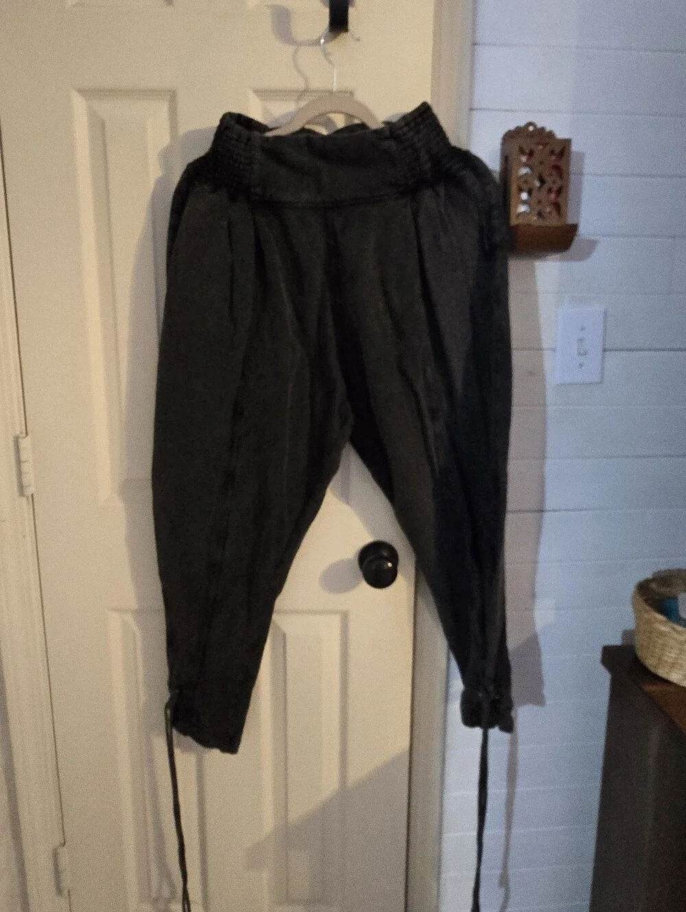 Free People Black Casual Drawstring Pants